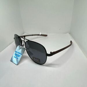 Air Force Aviator Sunglasses UV400 Metal Frame Wood Grain Temples New